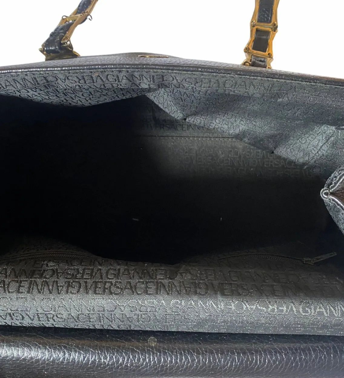 1980s Gianni Versace Black Leather Medusa Shoulder Bag