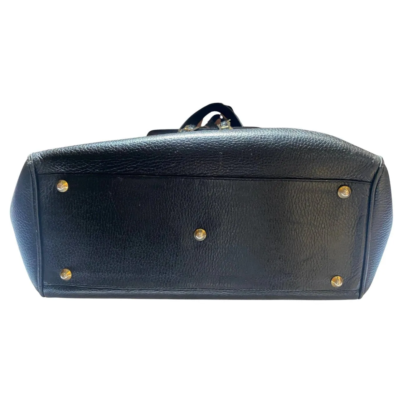 1980s Gianni Versace Black Leather Medusa Shoulder Bag