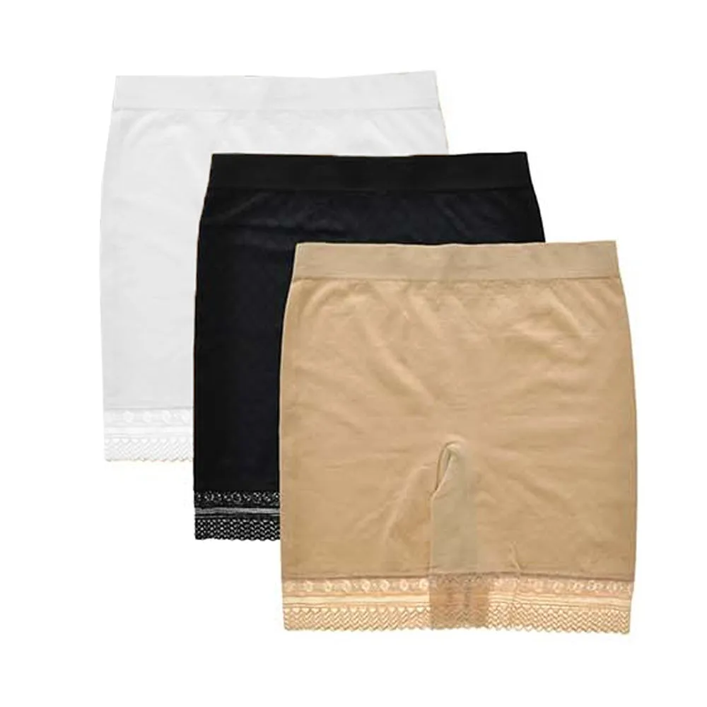 3 Lace Trim Safety Short Women Lady Fashion Pant Legging Yoga Seamless Free Size