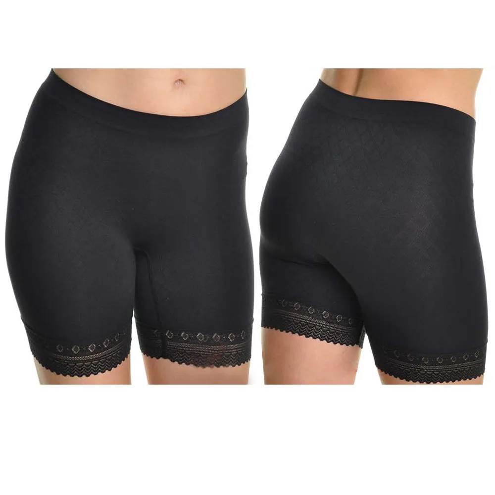 3 Lace Trim Safety Short Women Lady Fashion Pant Legging Yoga Seamless Free Size
