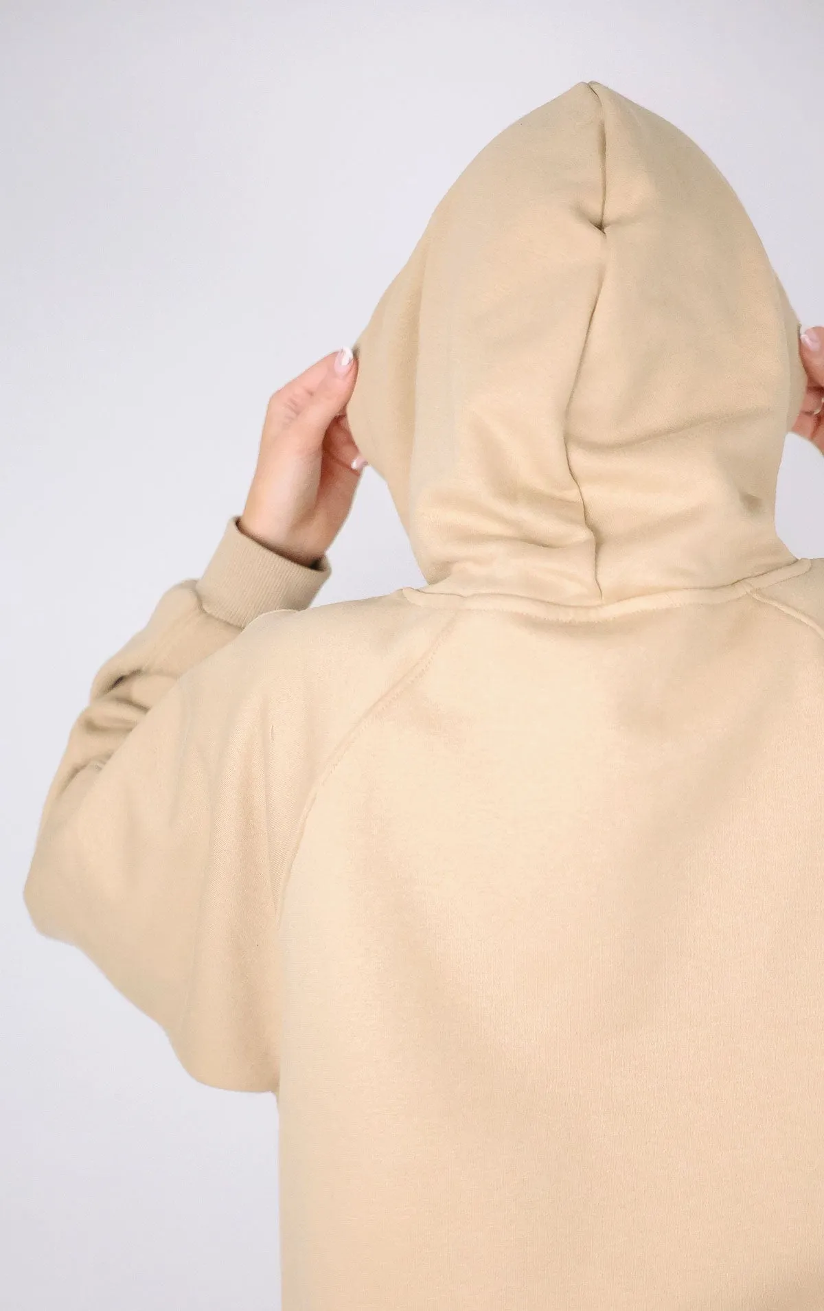 Beige Oversized Leggings and Hoodie Set