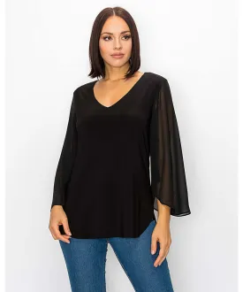 Chiffon Butterfly Sleeve Top