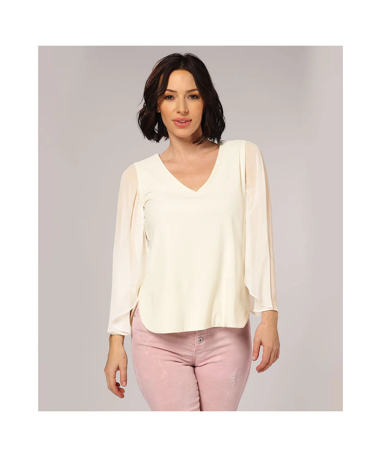 Chiffon Butterfly Sleeve Top