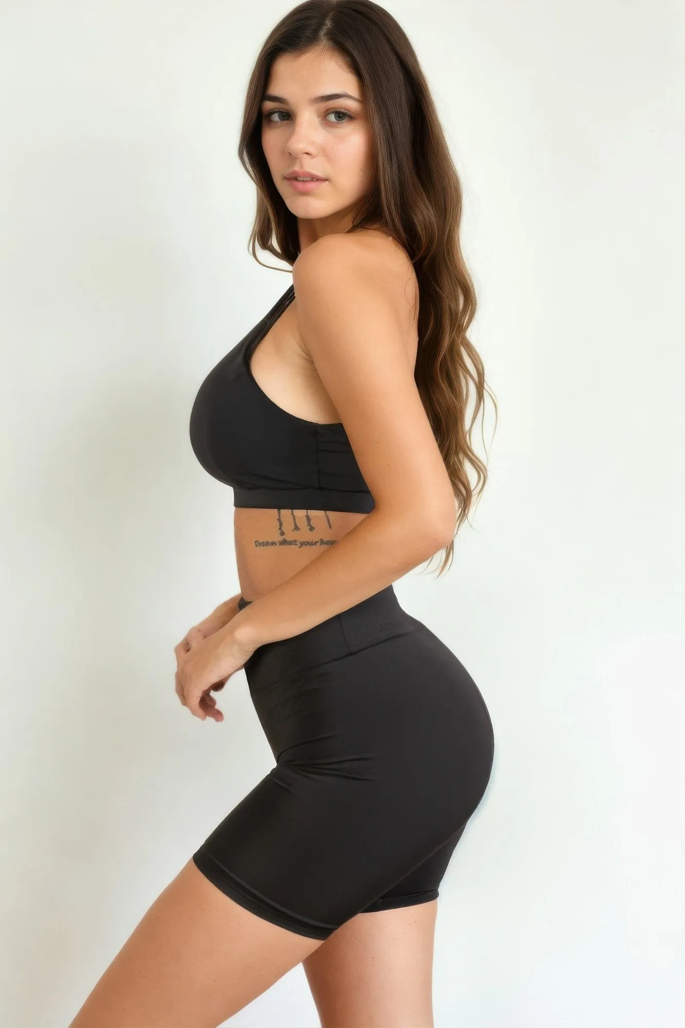 Compressive Fit Racerback Cutout Sports Bra