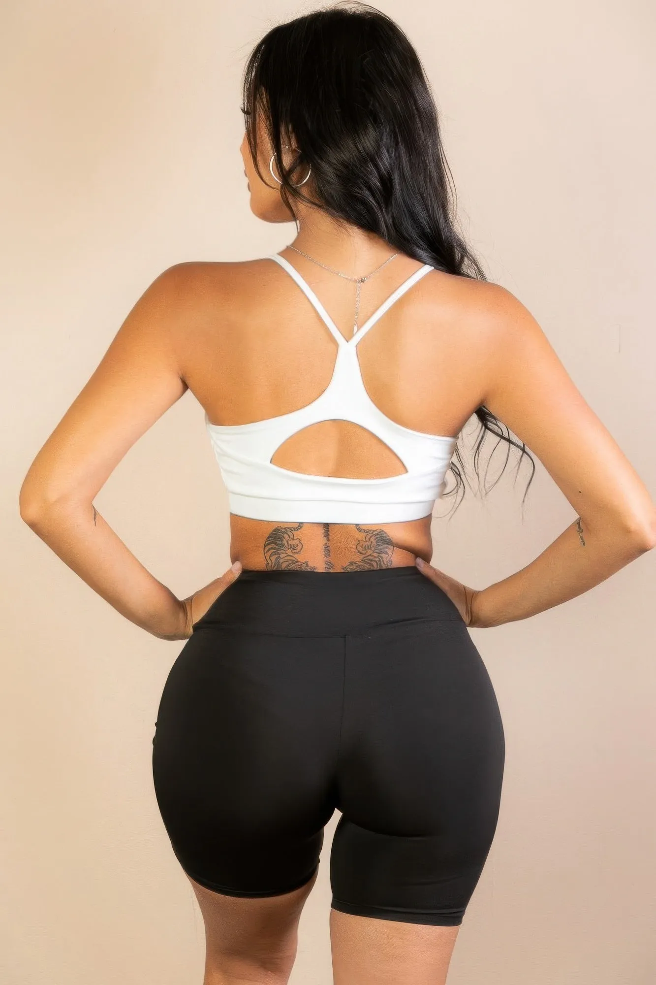 Compressive Fit Racerback Cutout Sports Bra