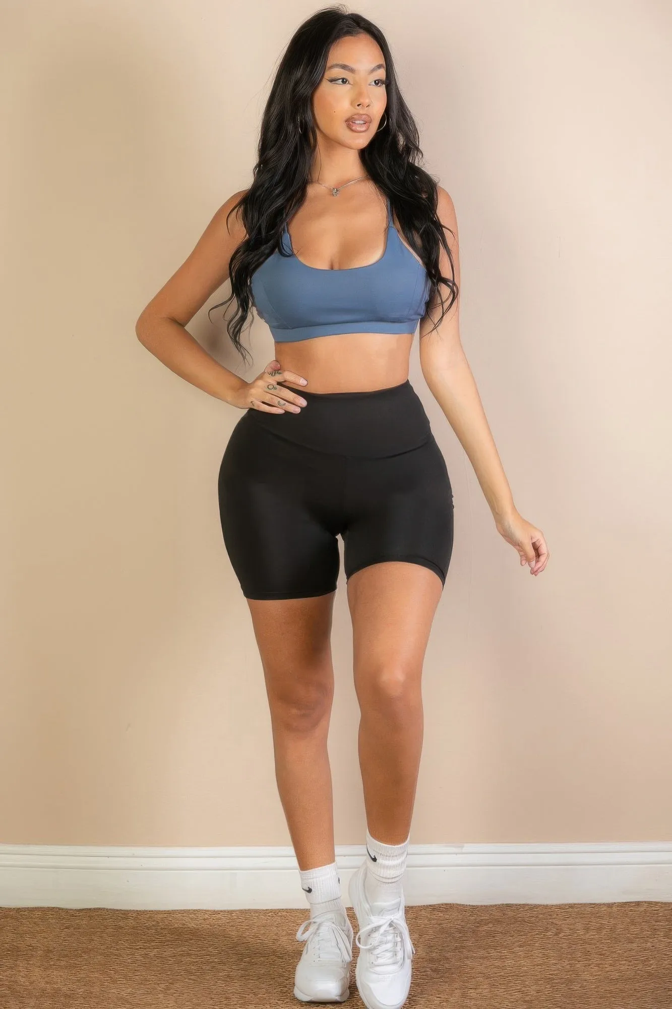 Compressive Fit Racerback Cutout Sports Bra