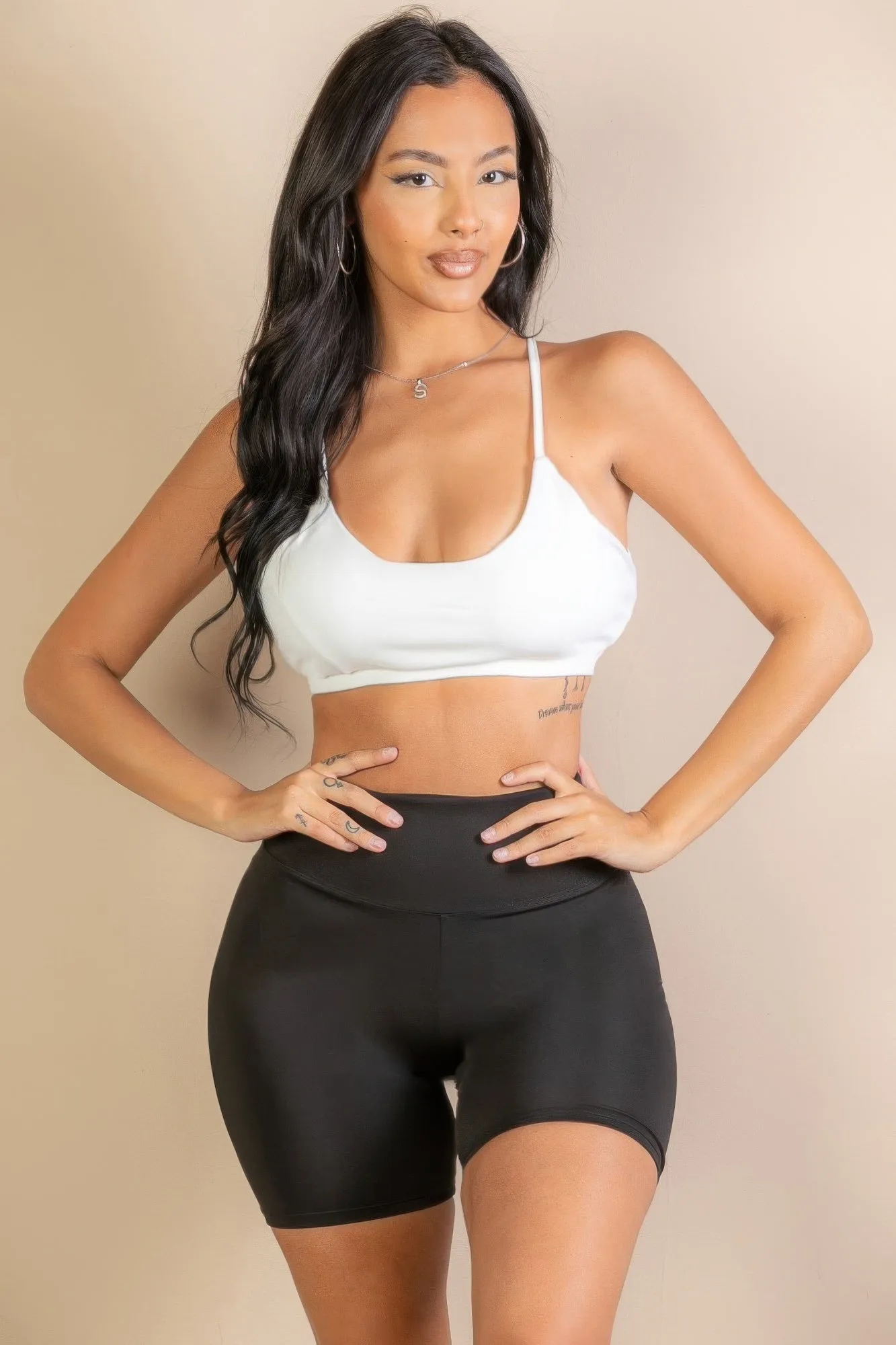 Compressive Fit Racerback Cutout Sports Bra