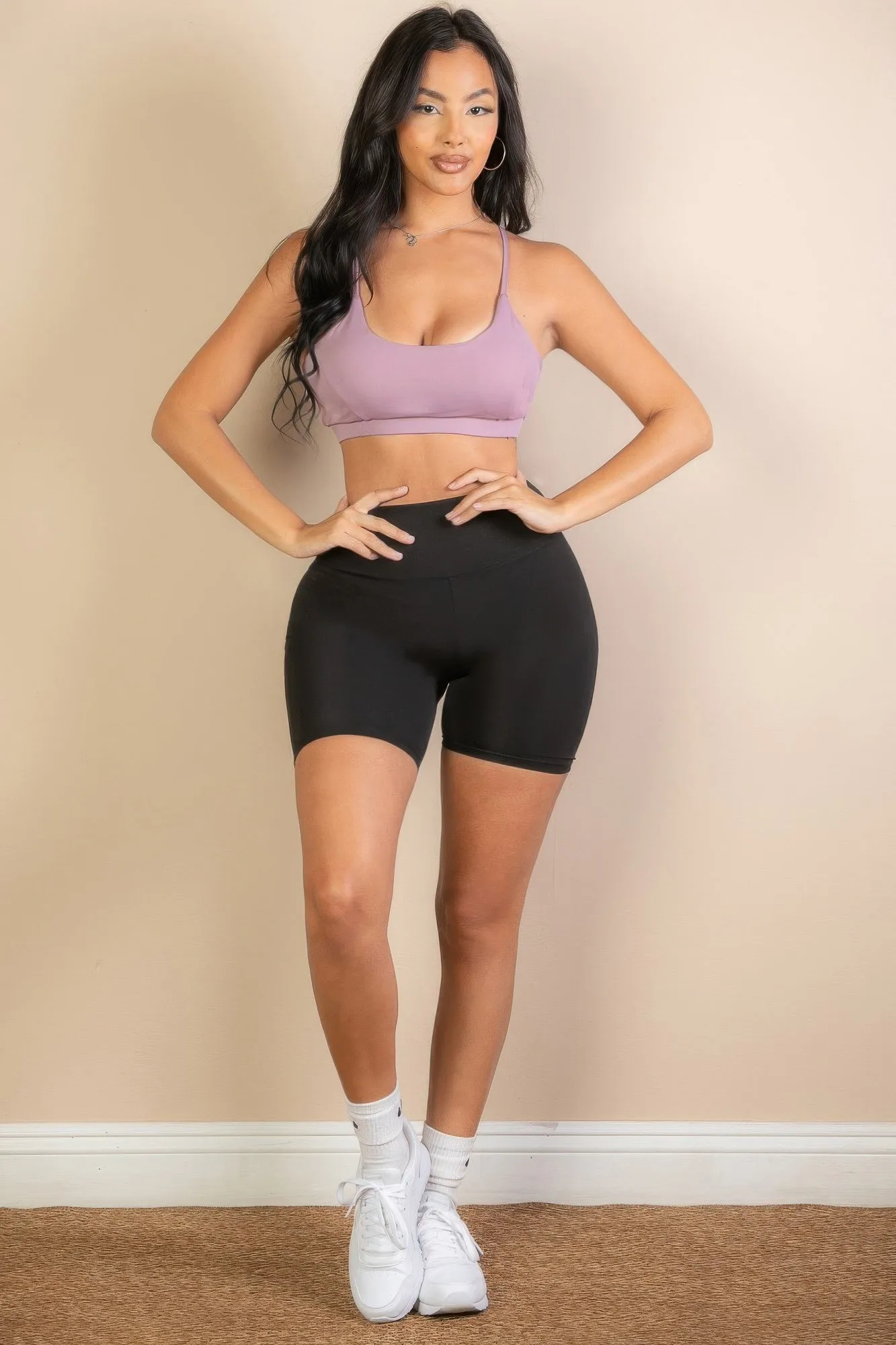 Compressive Fit Racerback Cutout Sports Bra