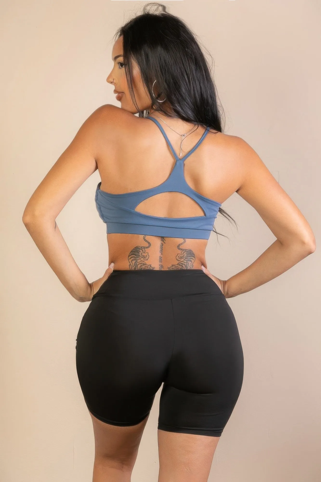 Compressive Fit Racerback Cutout Sports Bra