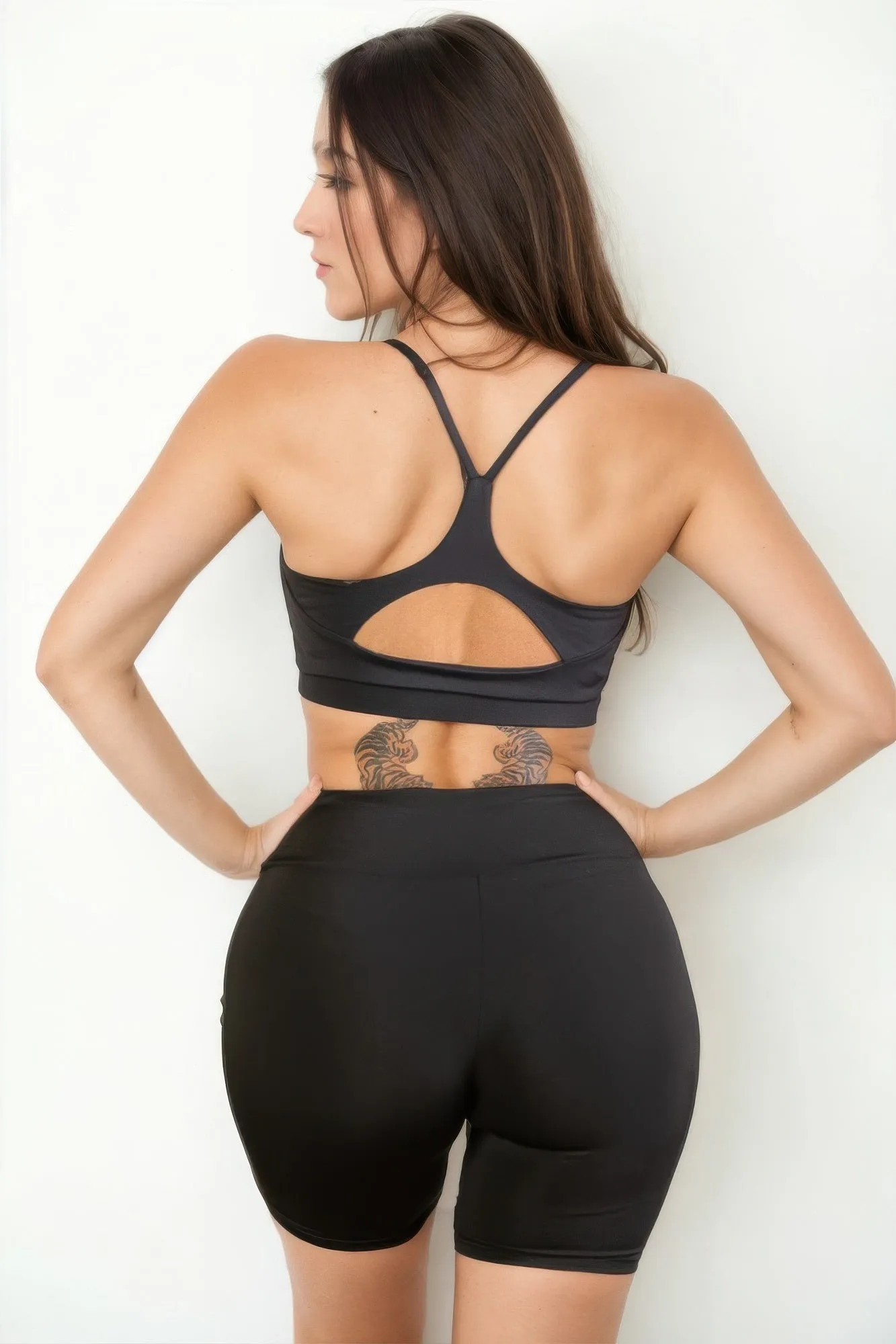 Compressive Fit Racerback Cutout Sports Bra