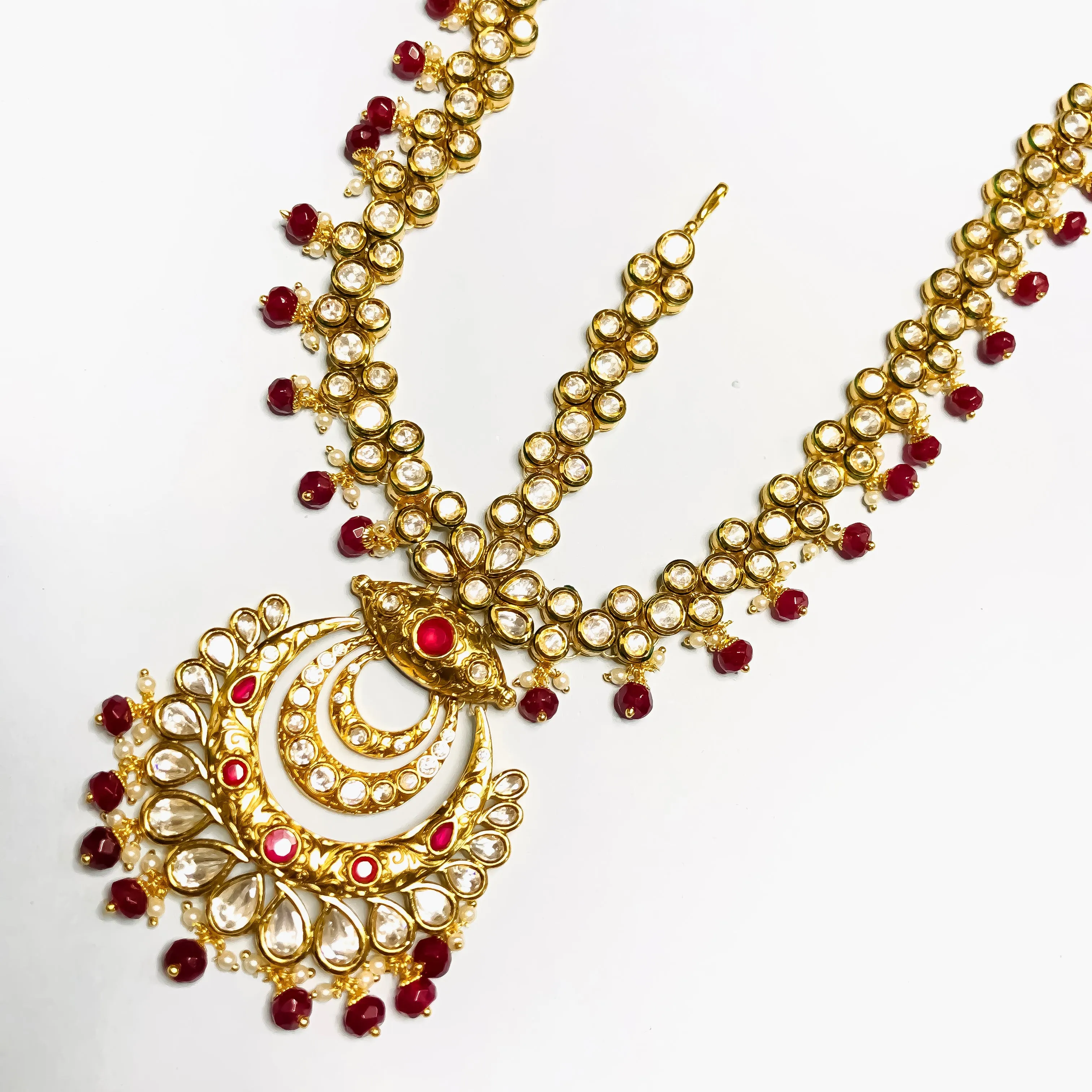 Designer Gold Plated Royal Kundan Sheeshphool /Mathapatti (D94)