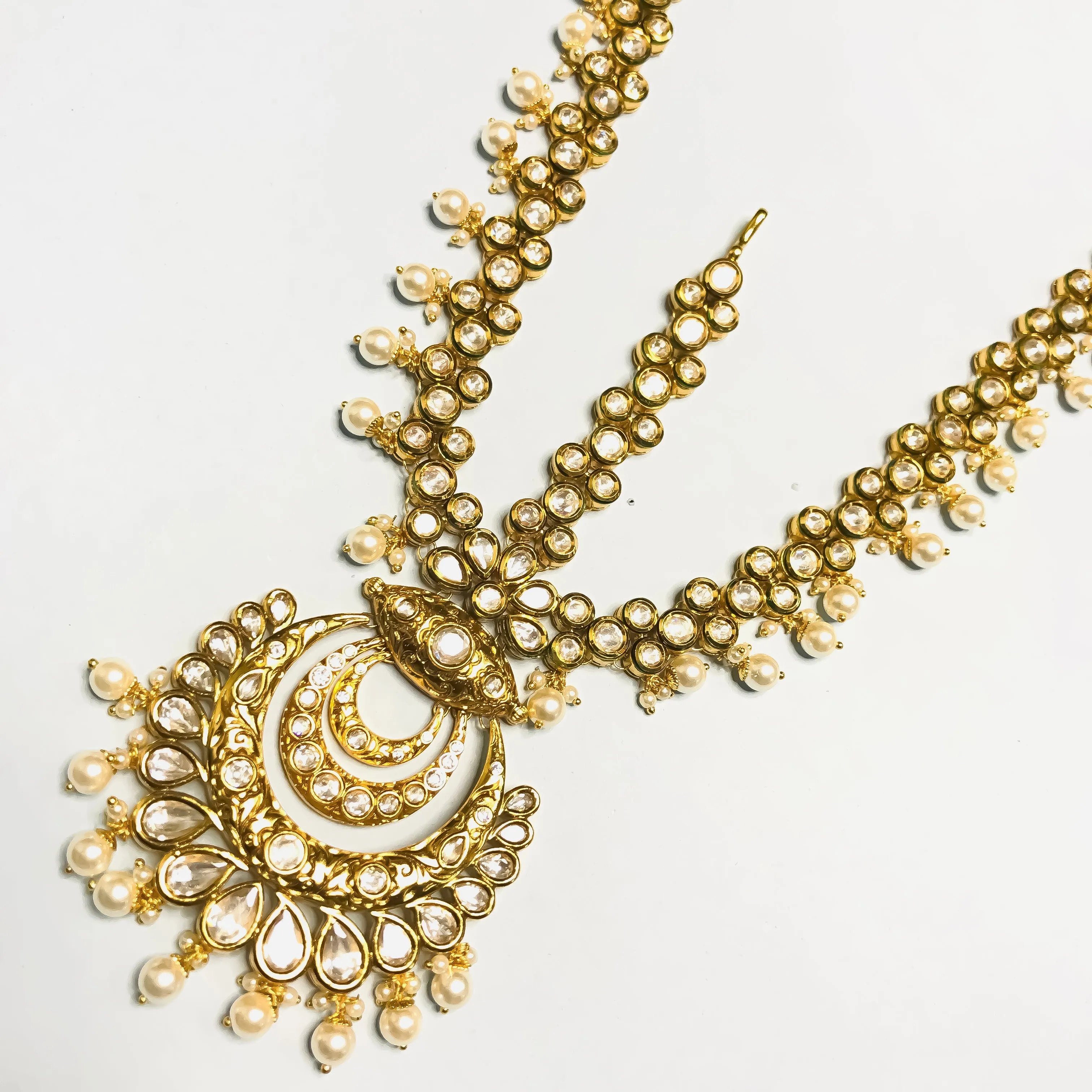Designer Gold Plated Royal Kundan Sheeshphool /Mathapatti (D94)