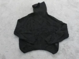 Divided H&M Women Pullover Sweater Knitted Turtleneck Long Sleeve Black Medium