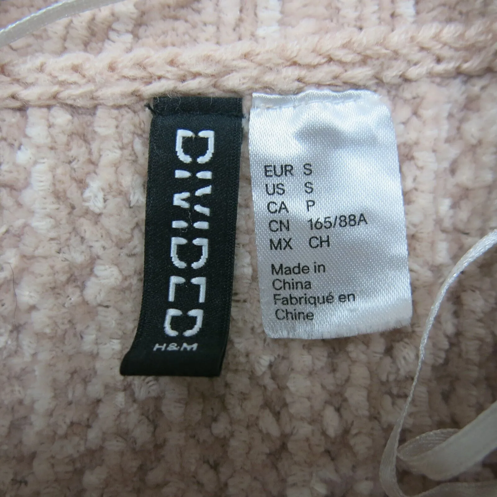 Divided H&M Womens Pullover Knitted Sweater Long Sleeve Crew Neck Pink SZ Small