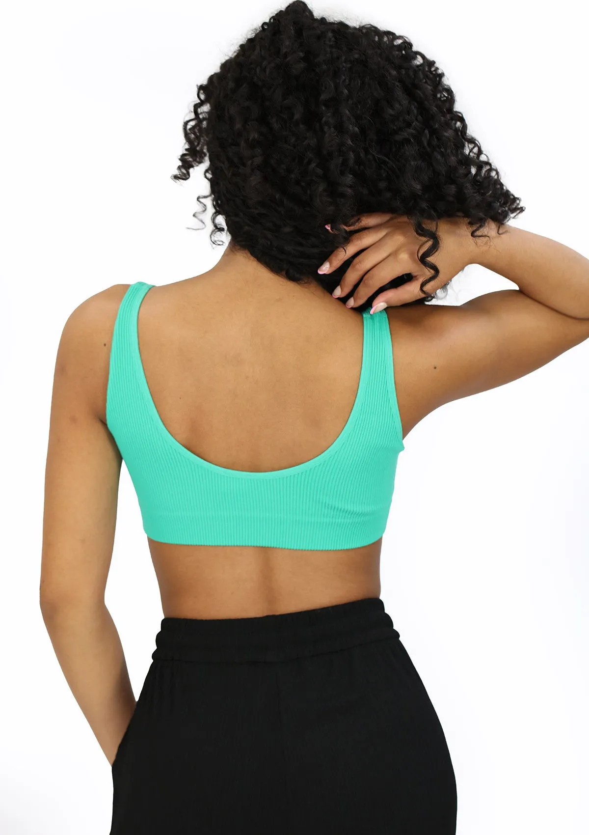 DY-373 Green Cami Bra Top (Sport Bra) de Mujer