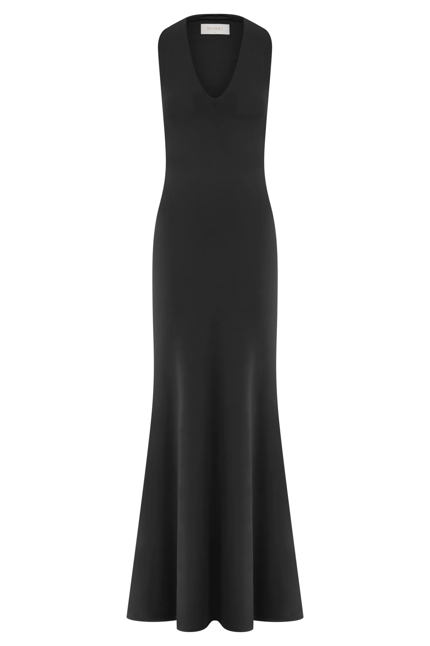 Elke Slinky V Neck Maxi Dress - Black