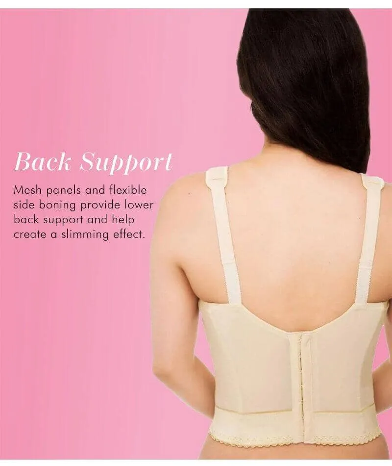 Exquisite Form Fully Back Close Longline Wire-Free Bra - Beige