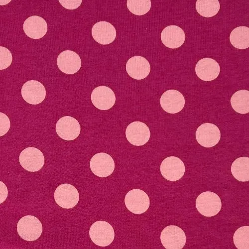 Hot Pink & Pale Pink Dot Printed Jersey | 7686B #U112