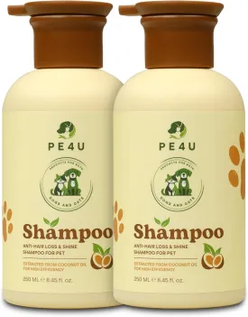 Natural Pet Shampoo for Dogs & Cats  Smooth Coat, Reduce Shedding & Odor Control  Coconut & Olive Oil Formula - Safe for Sensitive Skin, Hypoallergenic, Relieve Dry Skin  8.45 Fl Oz (Set 2)
