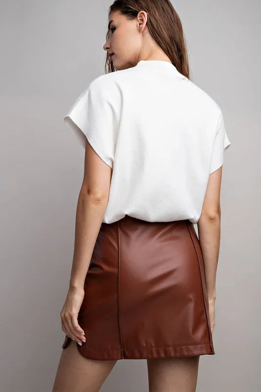 Pleather pencil skirt